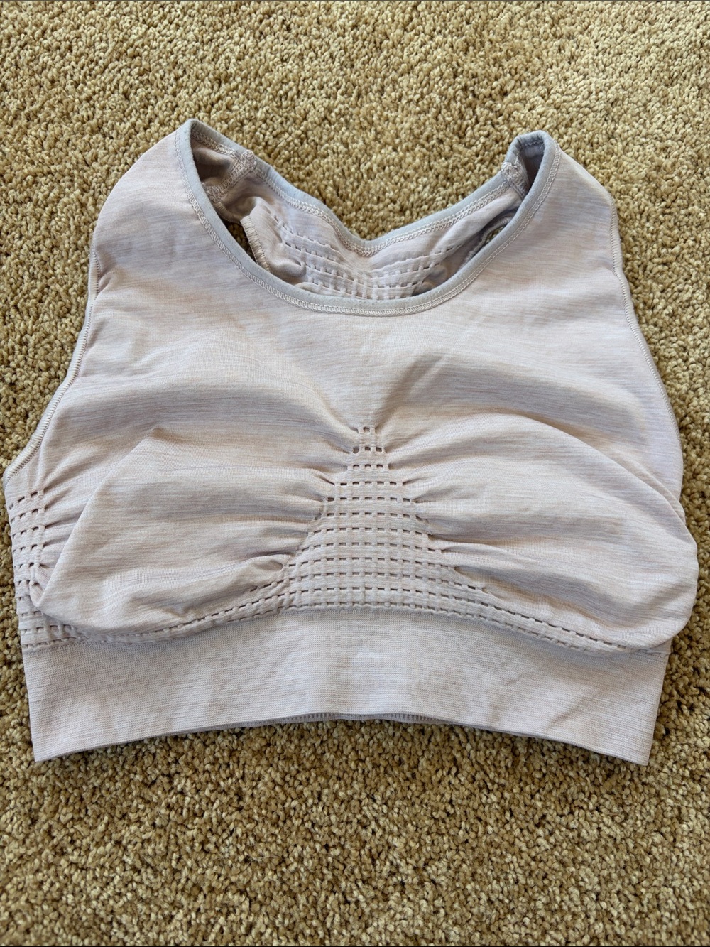 Sweaty Betty light Pink Stamina Seamless Sports Bra EUC